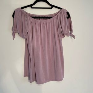 Dusty Rose Off the Shoulder Top w/ Keyhole Detail